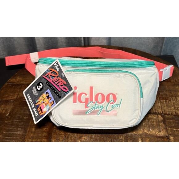 Vintage Igloo Retro Collection Stay Cool 90’s Teal /Pink Cooler Fanny Pack NWT - Picture 6 of 15